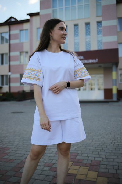 Жіноча футболка вишиванка "Єдність" - XS, білий 5392 фото