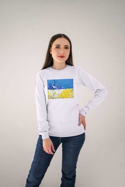 Жіночий світшот з дизайнерською картиною "My big dream" - XS, блакитний 3893 фото