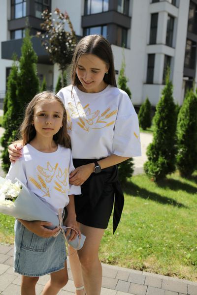 Жіноча патріотична блуза "Горлиці" - XS, білий 1798 фото
