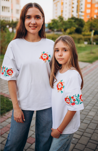 Футболка вишиванка "Петриківський розпис" - 74, білий 5467 фото