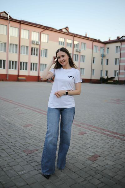Жіноча футболка з вишивкою "Дрон" - XS, білий 5371 фото