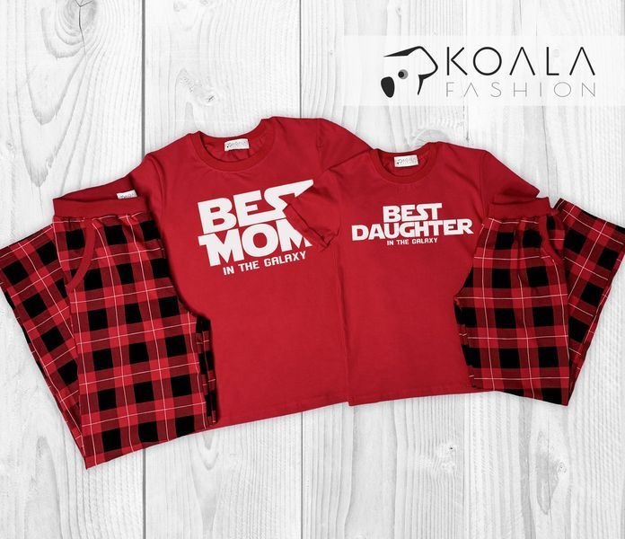 Жіноча піжама "Best mom" - 6XL, червоний 1189 фото