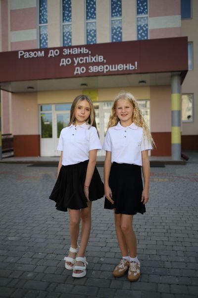Дитяча футболка поло - 110, білий 5333 фото