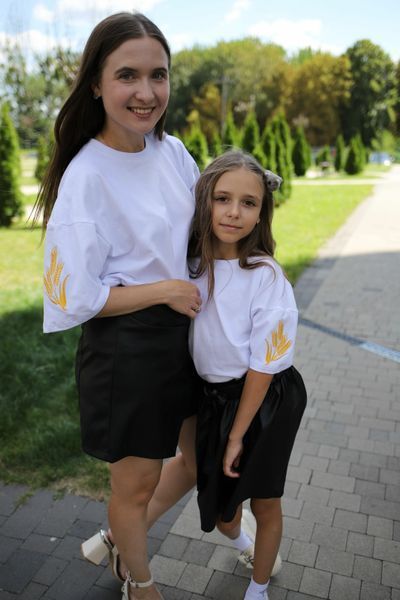 Жіноча футболка з вишивкою "Колосся" - XS, білий 1983 фото
